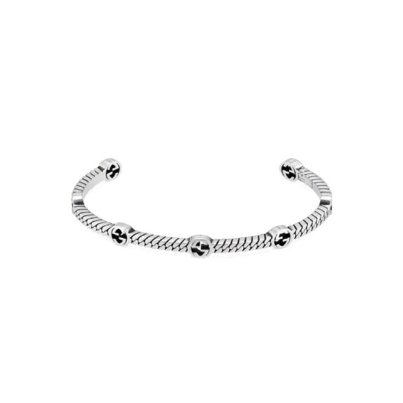 Gucci Interlocking G Sterling Silver Thin Cuff Bracelet D sold by Jura Watches