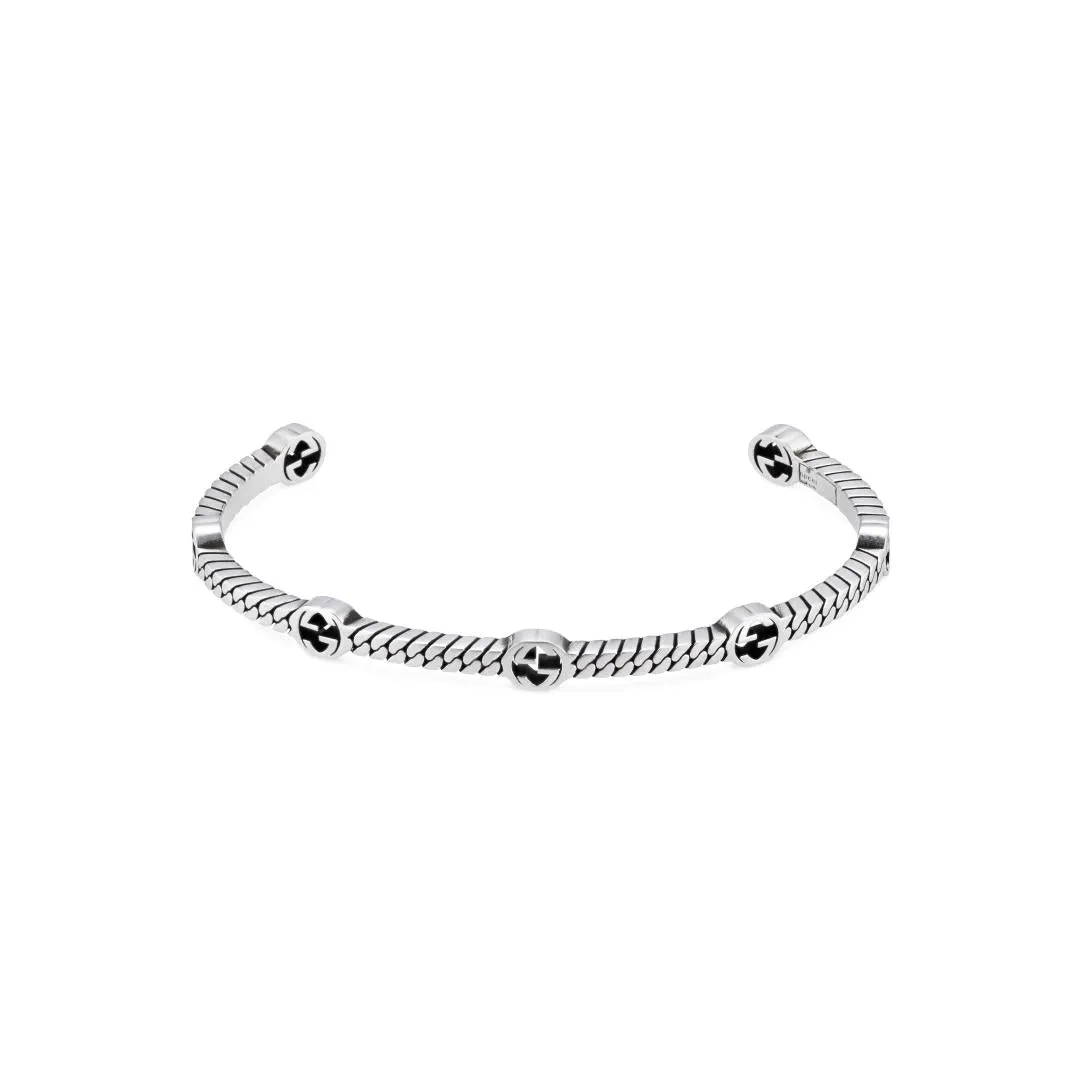 Gucci Interlocking G Sterling Silver Thin Cuff Bracelet D sold by Jura Watches