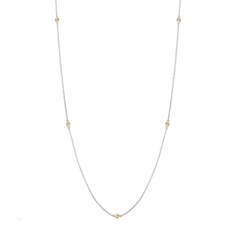 18ct White and Rose Gold Diamond Long Necklet D sold by Jura Watches