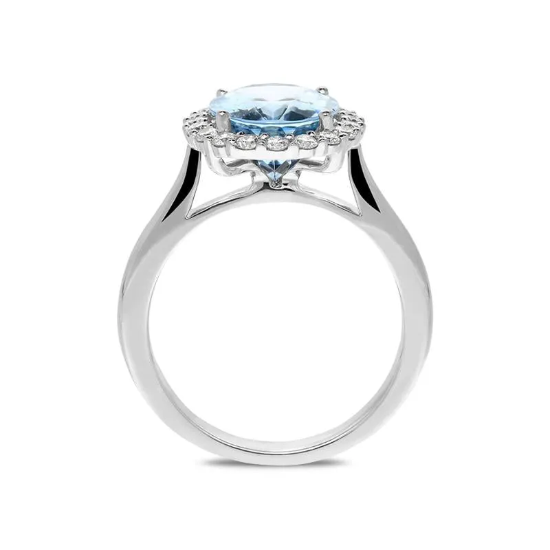 18ct White Gold 3.13ct Aquamarine 0.42ct Diamond Halo Ring sold by Jura Watches product image thumbnail 2