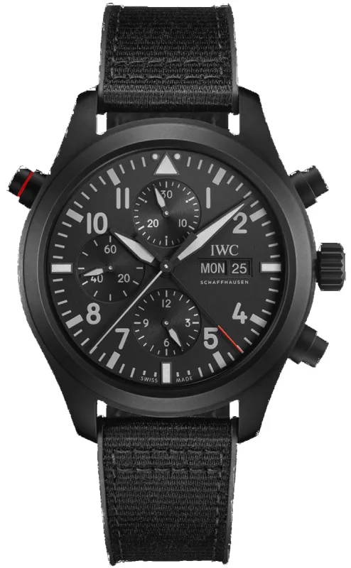 IWC Pilots Double Chronograph Top Gun Ceratanium Watch sold by Jura Watches