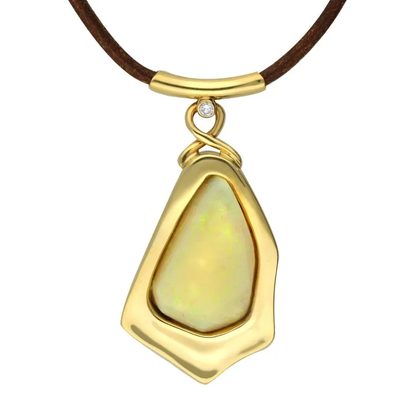 18ct Yellow Gold Opal Diamond Unique Necklace D sold by Jura Watches