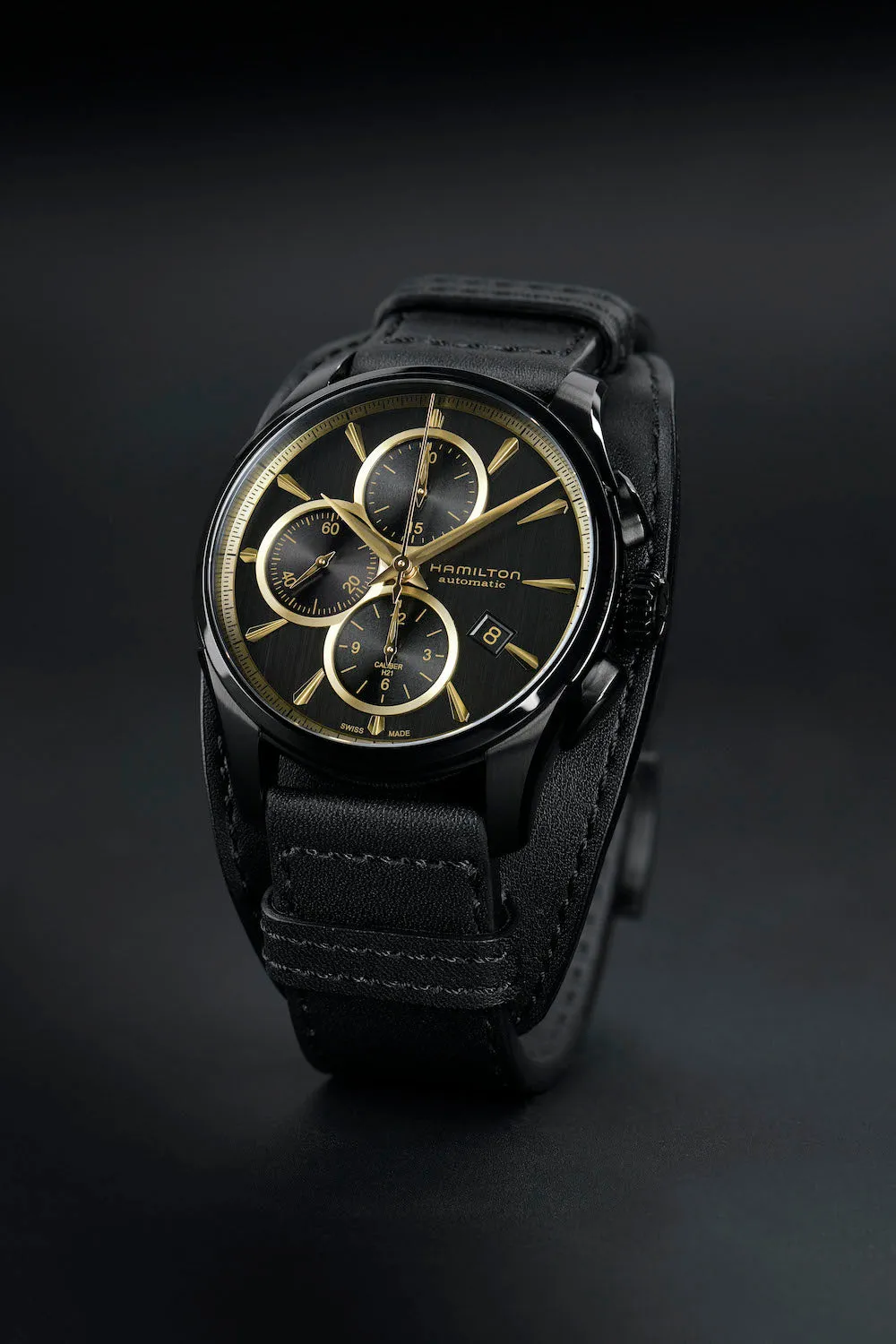 Hamilton Watch Jazzmaster Auto Chrono Black & Gold sold by Jura Watches product image thumbnail 2
