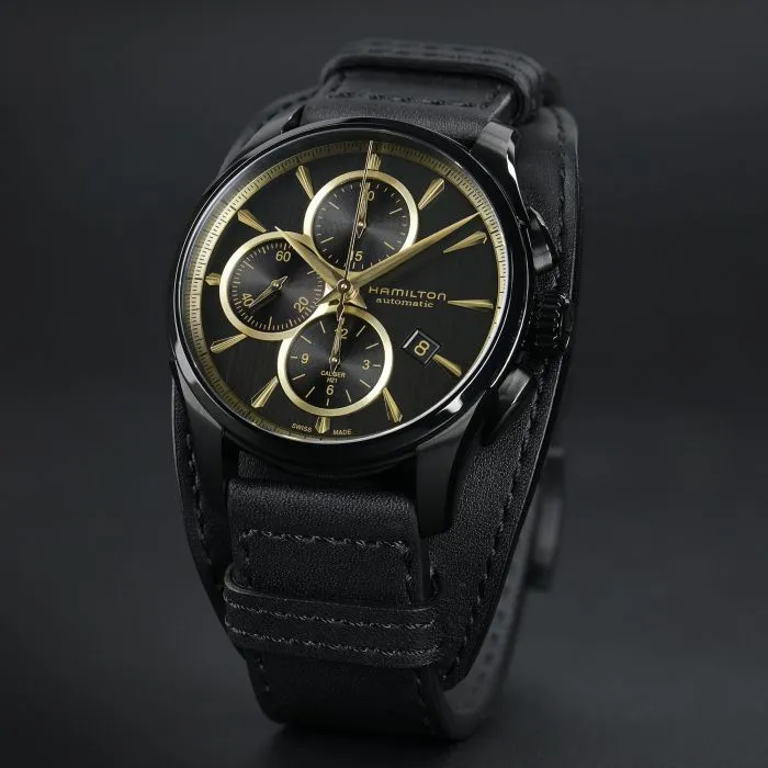 Hamilton Watch Jazzmaster Auto Chrono Black & Gold sold by Jura Watches product image thumbnail 4