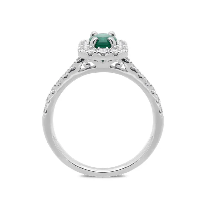 18ct White Gold 0.75ct Emerald Diamond Oval Cut Ring sold by Jura Watches product image thumbnail 2