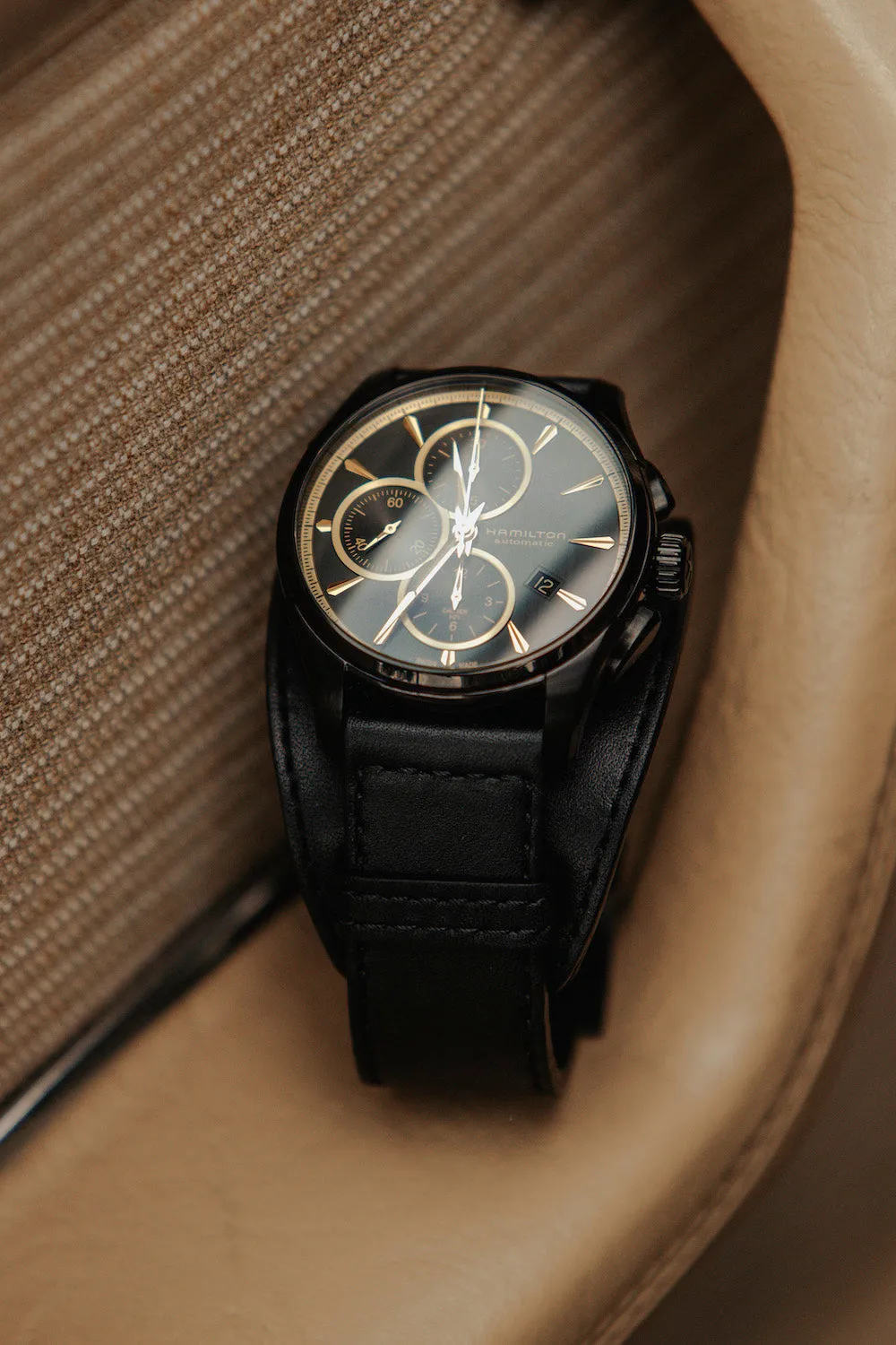 Hamilton Watch Jazzmaster Auto Chrono Black & Gold sold by Jura Watches product image thumbnail 3