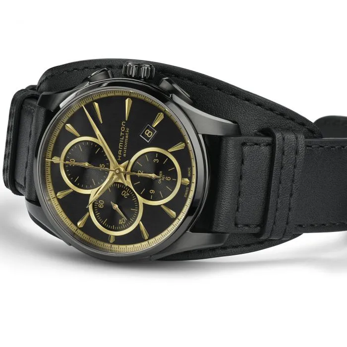 Hamilton Watch Jazzmaster Auto Chrono Black & Gold sold by Jura Watches product image thumbnail 5