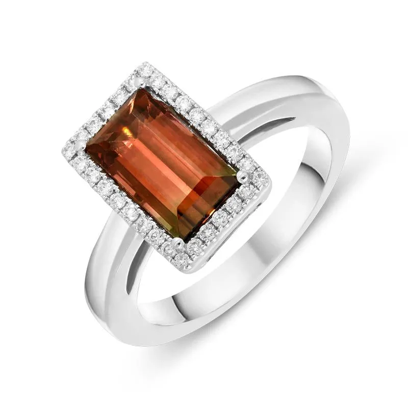 18ct White Gold 1.85ct Tourmaline 0.15ct Diamond Ring sold by Jura Watches