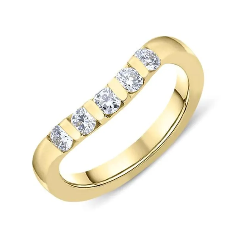 18ct Yellow Gold 0.50ct Diamond Wishbone Wedding Ring D sold by Jura Watches