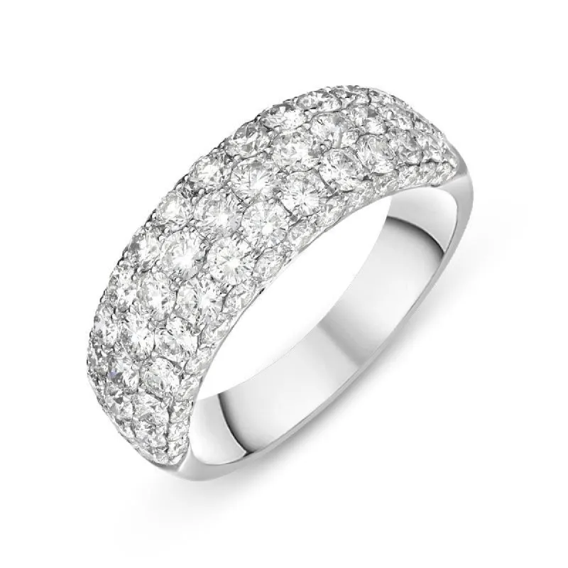 18ct White Gold 2.24ct Diamond Wide Band Half Eternity Ring sold by Jura Watches