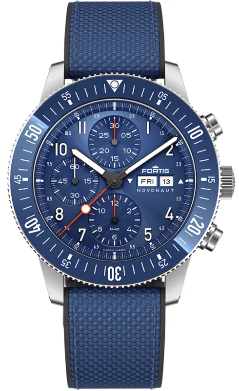 Fortis Novonaut N-42 Cobalt Blue Edition Watch sold by Jura Watches