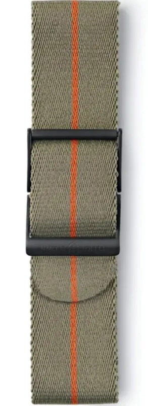 Elliot Brown Strap Webbing 22mm Grey Green Orange Stripe sold by Jura Watches