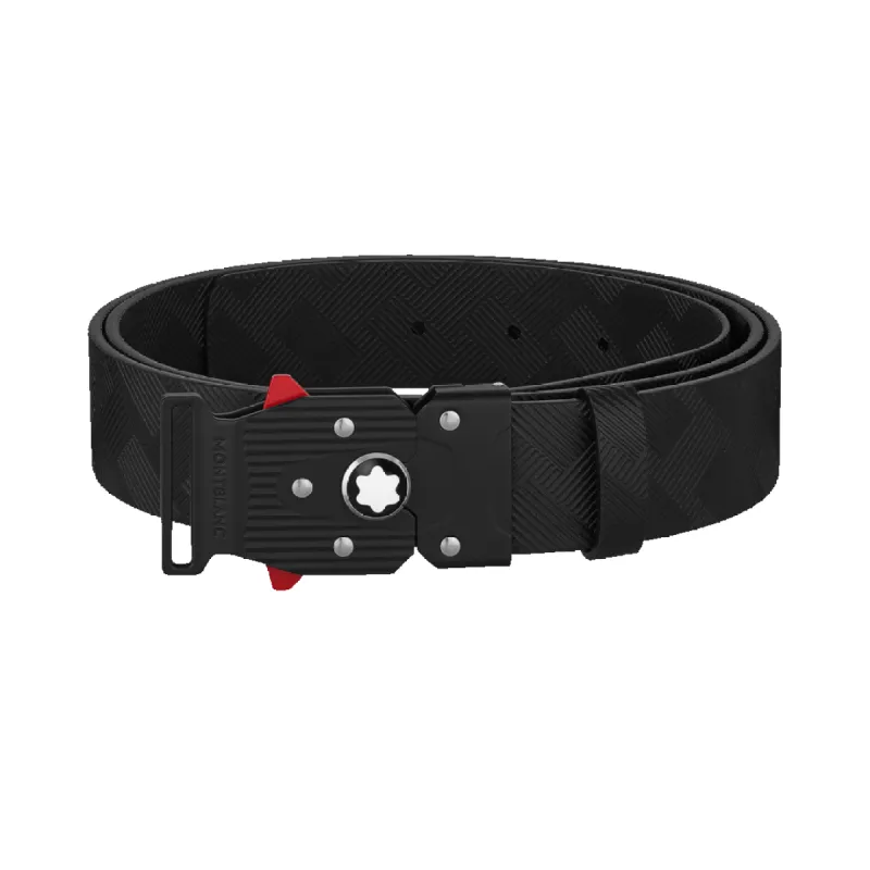 Montblanc M Lock Black Leather 35mm Belt sold by Jura Watches