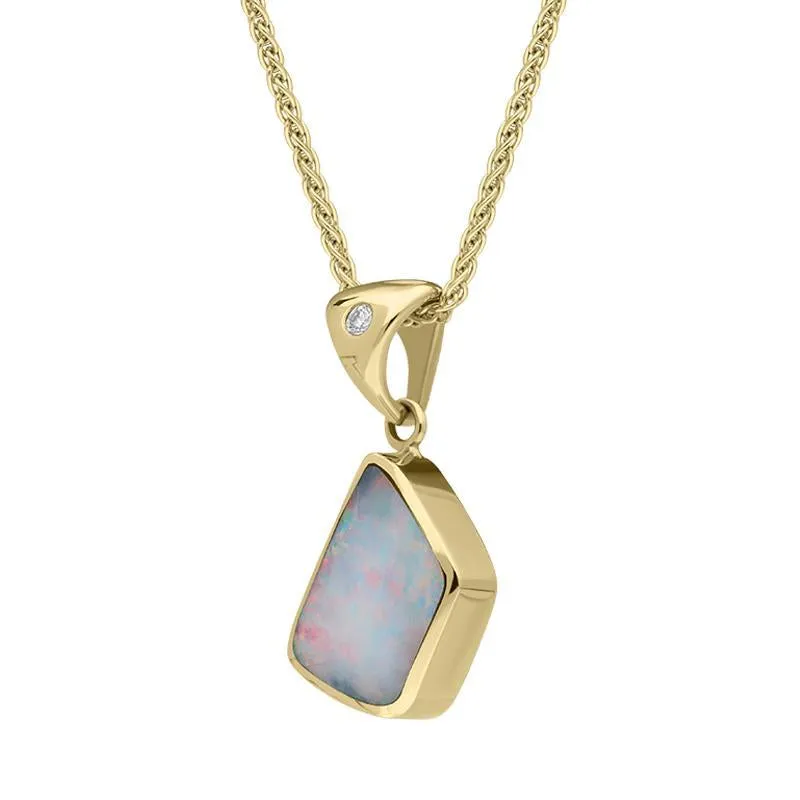 18ct Yellow Gold Opal Diamond Unique Organic Necklace sold by Jura Watches product image thumbnail 2