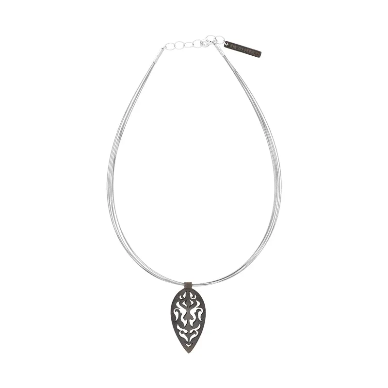 Sterling Silver Black Rhodium Cut Out Leaf Necklace D sold by Jura Watches product image thumbnail 2