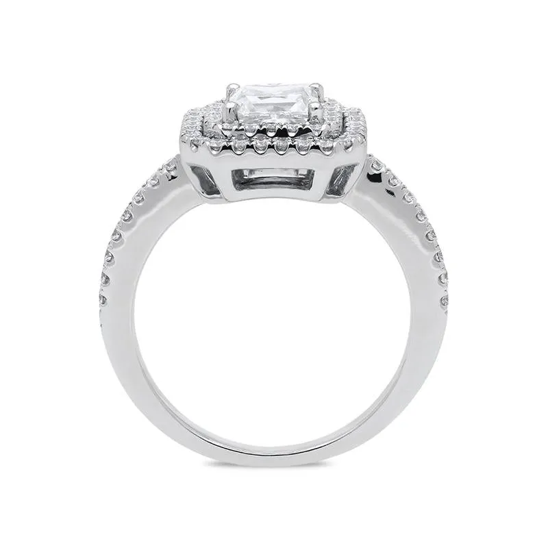 Platinum 1.43ct Diamond Cushion Halo Ring sold by Jura Watches product image thumbnail 2