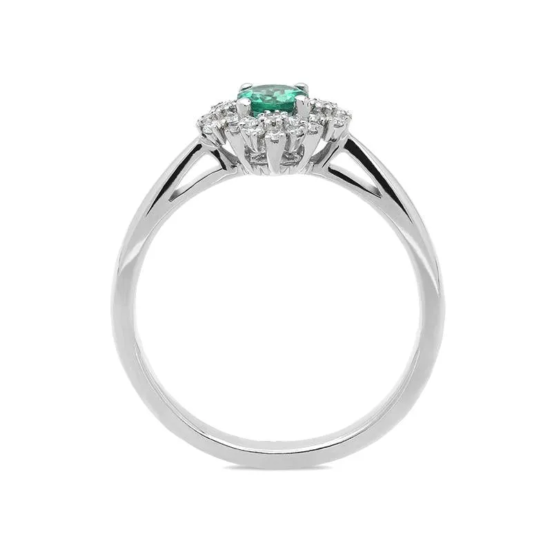 18ct White Gold 0.31ct Emerald and Diamond Ring D sold by Jura Watches product image thumbnail 2