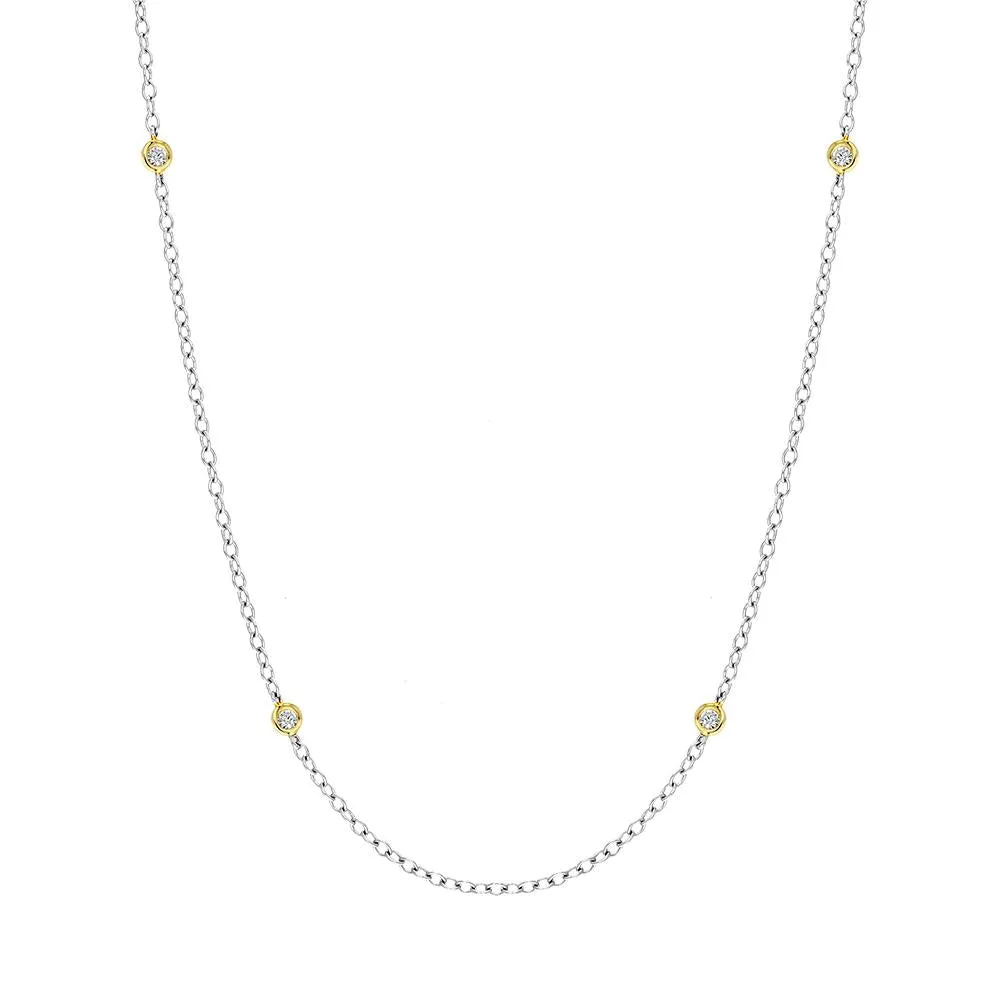 18ct White and Yellow Gold Diamond Long Necklet D sold by Jura Watches
