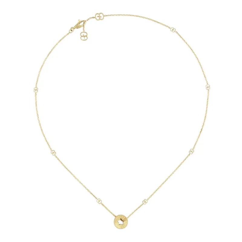 Gucci Icon 18ct Yellow Gold Open Heart Chain Necklace sold by Jura Watches