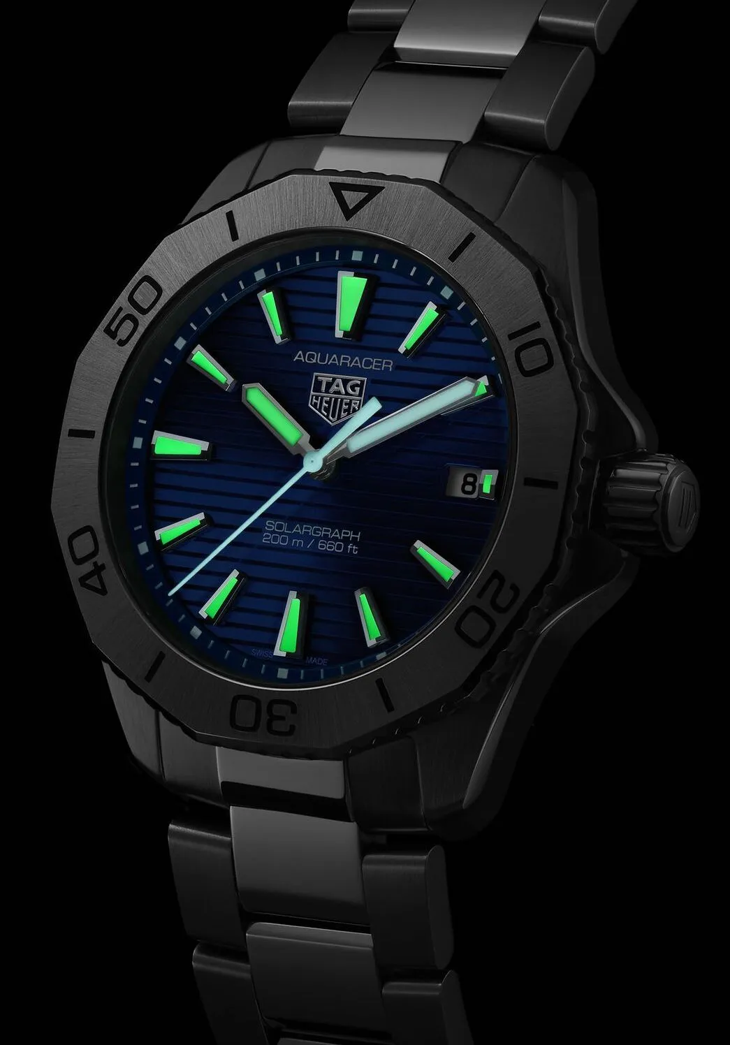 TAG Heuer Aquaracer Professional 200 Solargraph Blue Watch sold by Jura Watches product image thumbnail 3