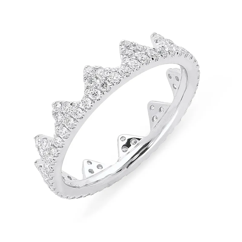 18ct White Gold 0.64ct Diamond Geometric Stacking Ring sold by Jura Watches