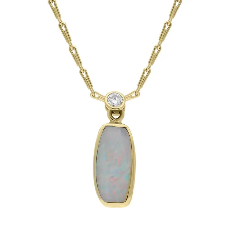 18ct Yellow Gold Opal Diamond Unique Necklace sold by Jura Watches