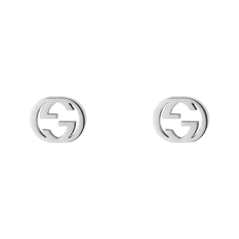 Gucci Interlocking 18ct White Gold 5mm Stud Earrings sold by Jura Watches