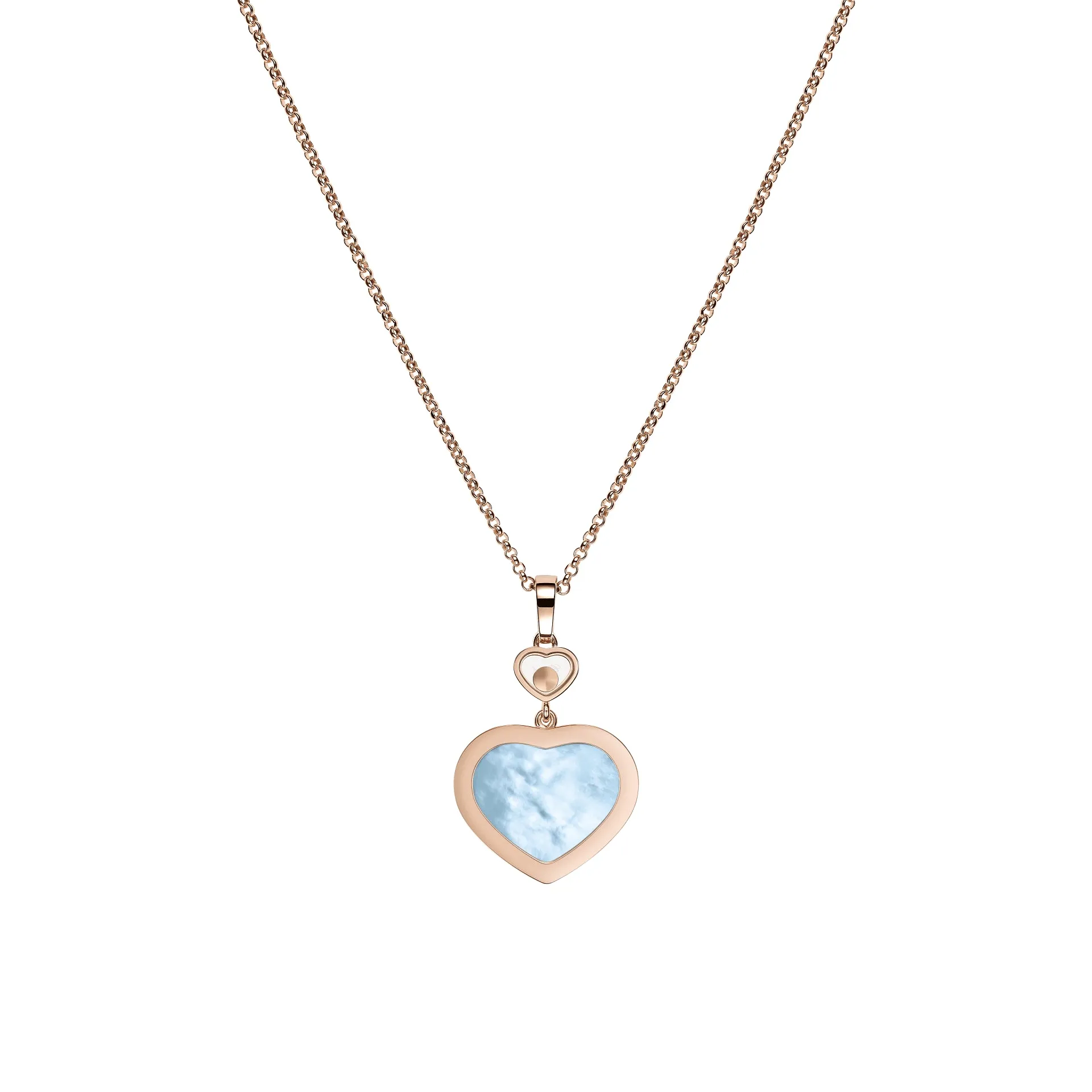 Chopard Happy Hearts 18ct Rose Gold 0.24ct Diamond Blue Mother Of Pearl Necklace sold by Jura Watches product image thumbnail 4
