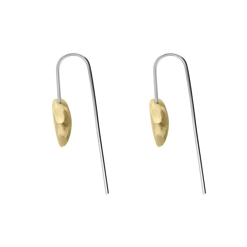 Sterling Silver and Yellow Gold Plated Monika Wide Triangle Teardrop Earrings D sold by Jura Watches product image thumbnail 2