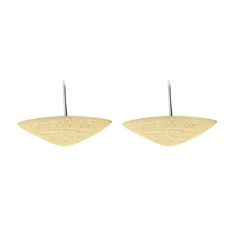 Sterling Silver and Yellow Gold Plated Monika Wide Triangle Teardrop Earrings D sold by Jura Watches
