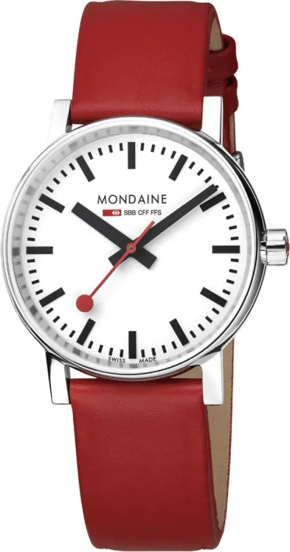 Mondaine Evo2 35 mm Grape Leather Watch sold by Jura Watches