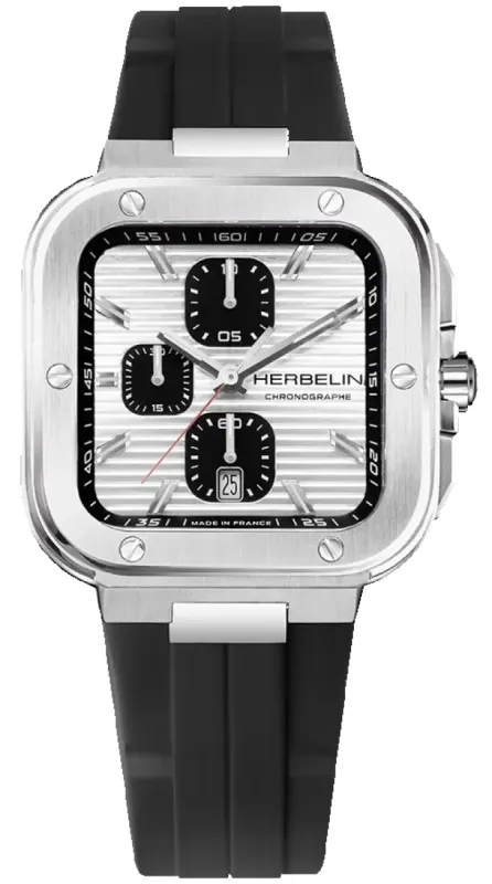 Herbelin Cap Camarat Square Chronograph Watch made by Jura Watches