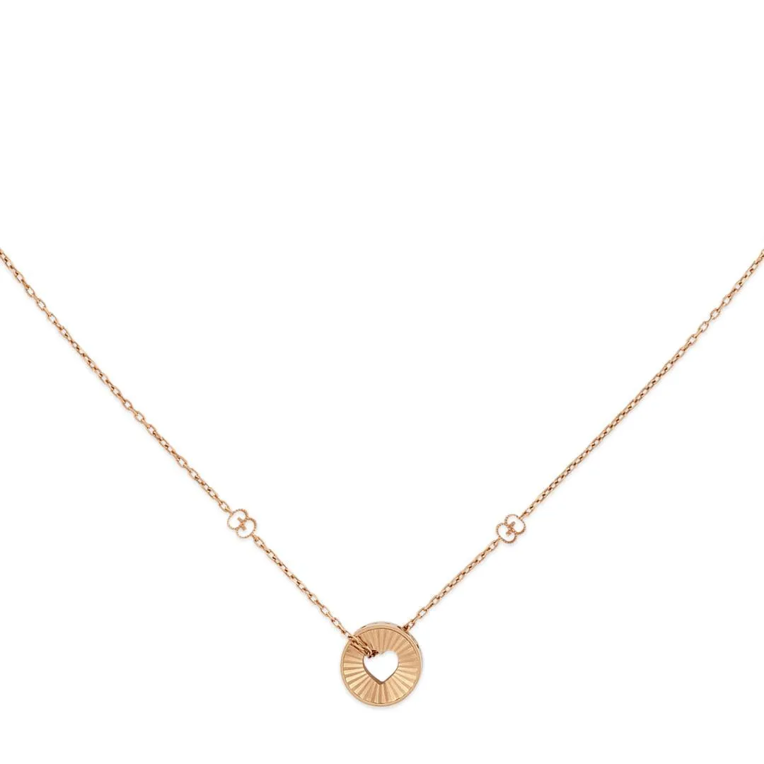 Gucci Icon 18ct Rose Gold Open Heart Chain Necklace sold by Jura Watches product image thumbnail 2