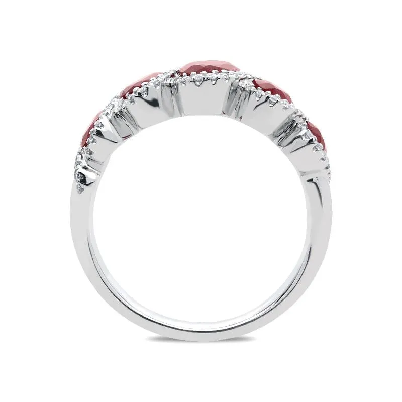 18ct White Gold 1.54ct Ruby Diamond Dress Ring sold by Jura Watches product image thumbnail 2