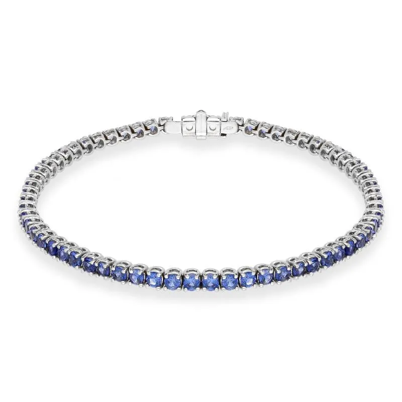 18ct White Gold Sapphire Tennis Bracelet D sold by Jura Watches