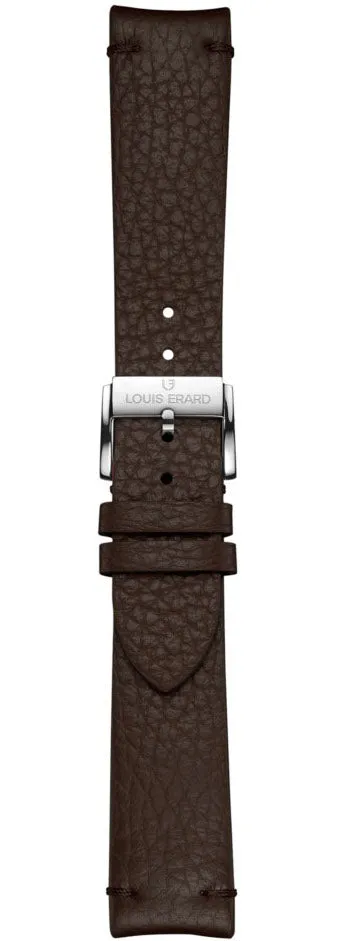 Louis Erard Strap Leather Dark Brown Grained 20/18mm sold by Jura Watches