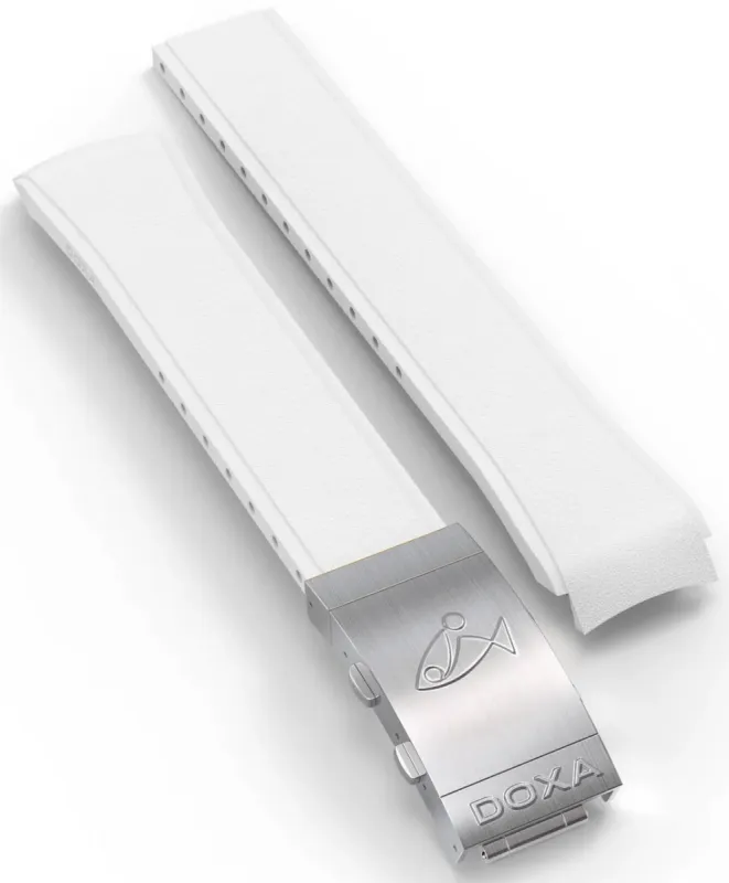 Doxa Strap SUB 300T Rubber White With Folding Clasp sold by Jura Watches
