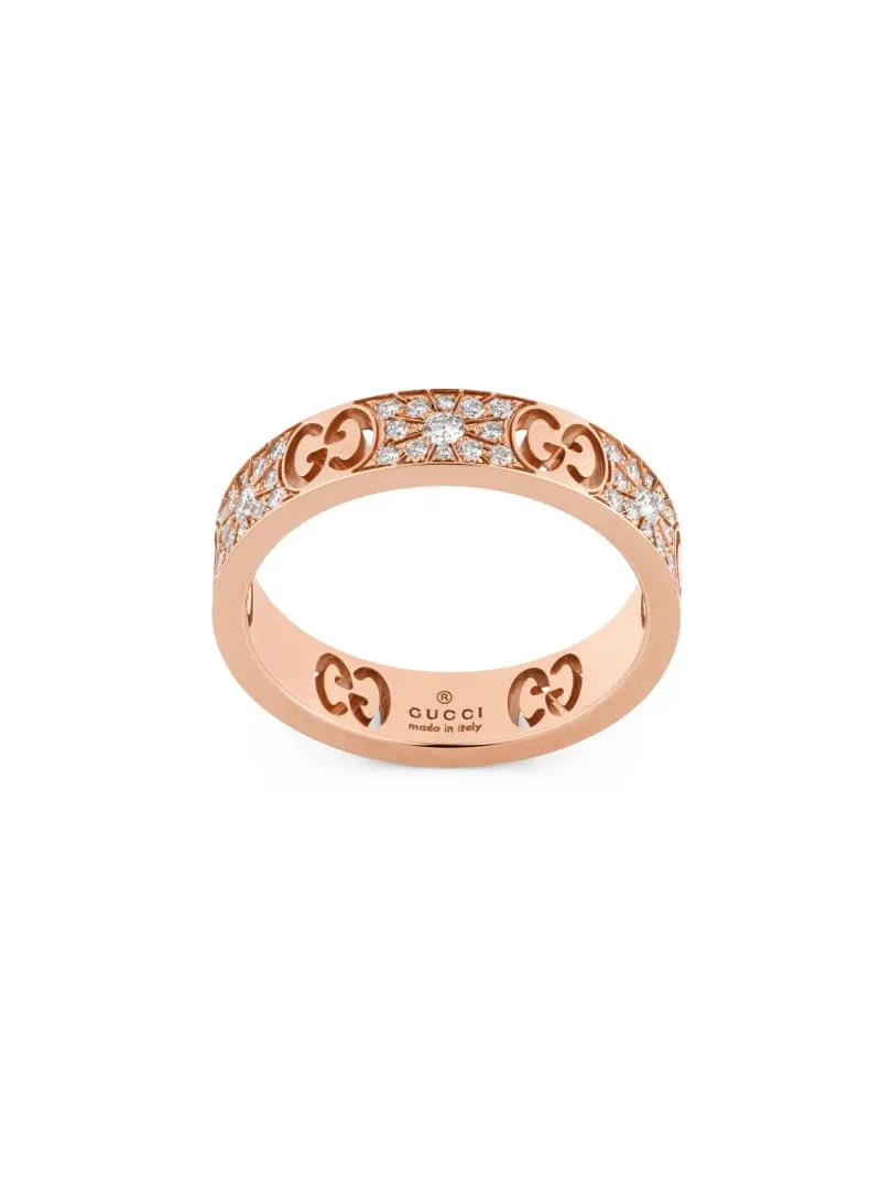Gucci Icon 18ct Rose Gold Diamond Stardust Band Ring D sold by Jura Watches product image thumbnail 4