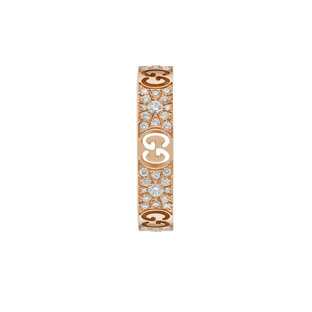 Gucci Icon 18ct Rose Gold Diamond Stardust Band Ring D sold by Jura Watches product image thumbnail 2