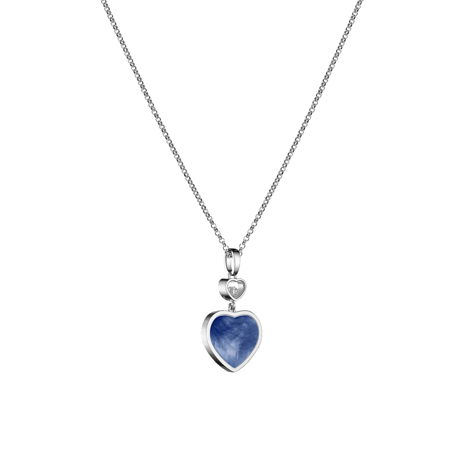 Chopard Happy Hearts 18ct White Gold Mother Of Pearl 0.05ct Diamond Necklace sold by Jura Watches product image thumbnail 2
