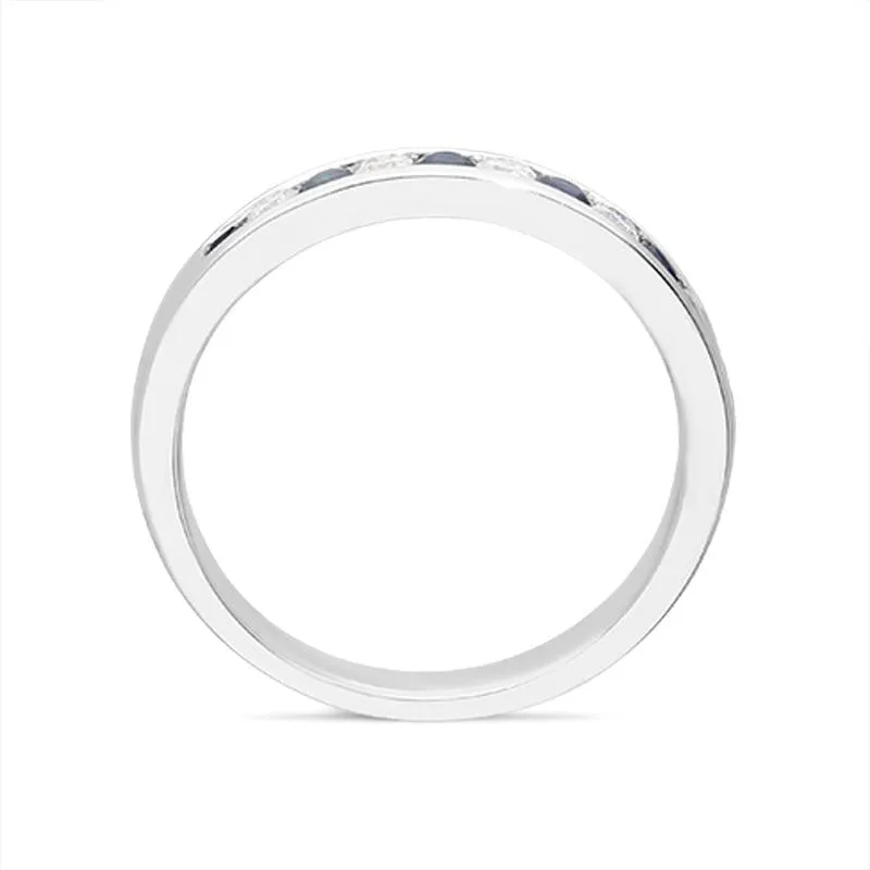 18ct White Gold 0.29ct Sapphire and Diamond Half Eternity Ring sold by Jura Watches product image thumbnail 2