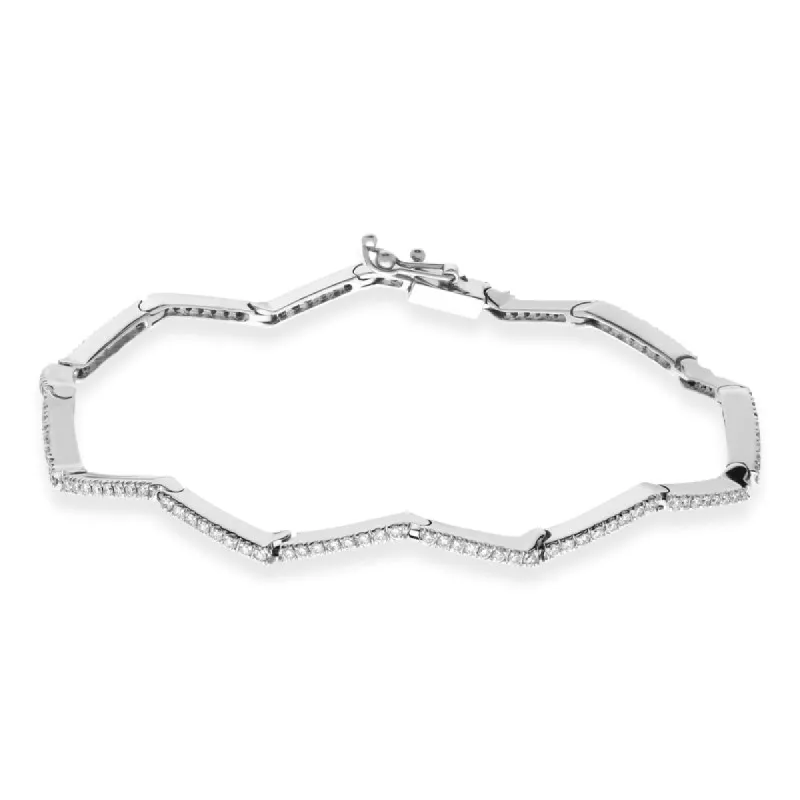 18ct White Gold 1.09ct Diamond Diagonal Tennis Bracelet D sold by Jura Watches
