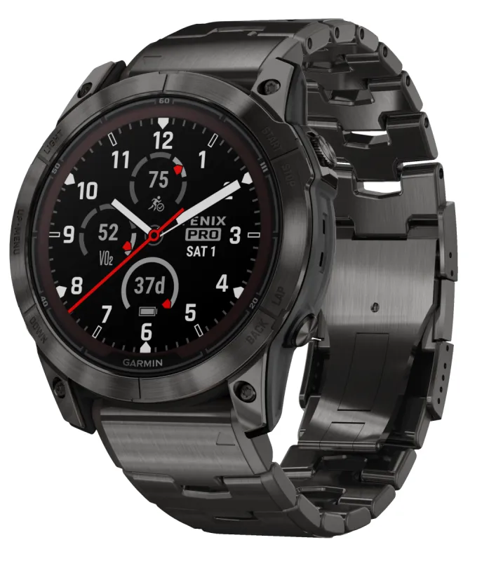 Garmin Fenix 7X Pro Sapphire Solar Carbon Grey Titanium D sold by Jura Watches