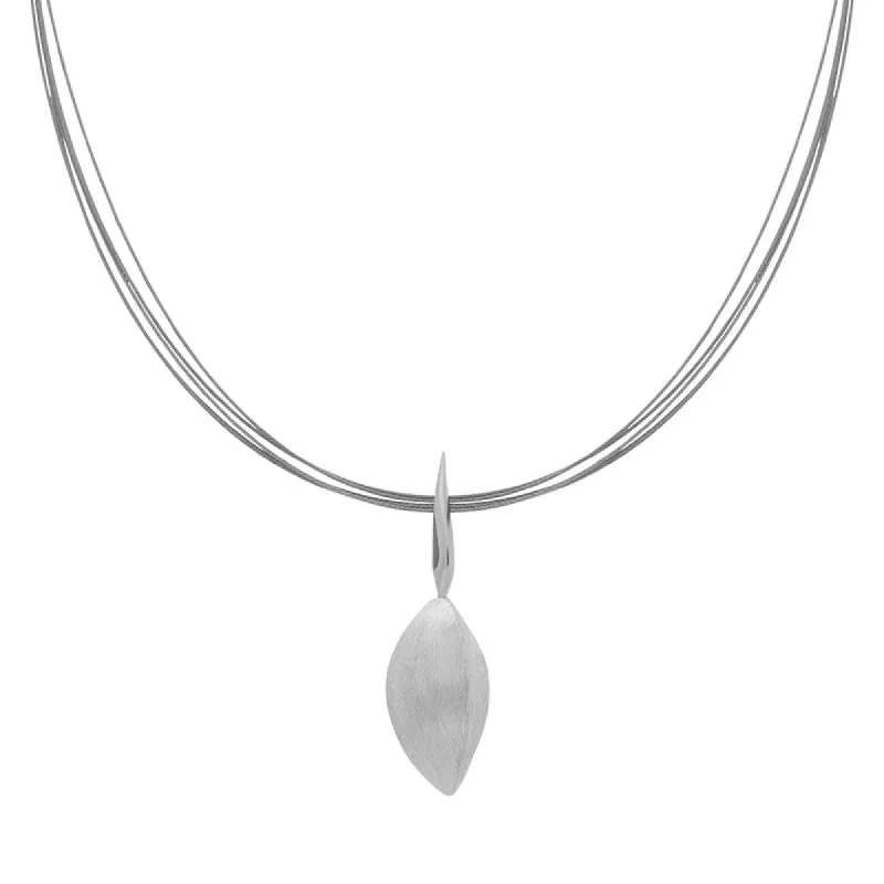 Sterling Silver Pod Shaped Dropper Necklace D sold by Jura Watches