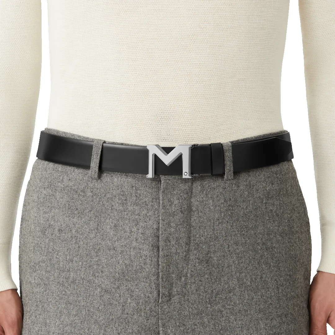Montblanc M Buckle 35mm Reversible Leather Belt Black/Gray sold by Jura Watches product image thumbnail 3