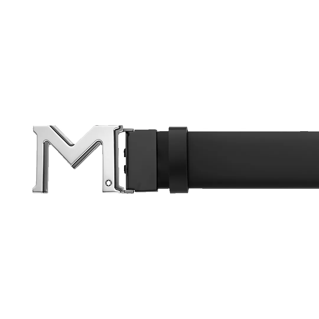 Montblanc M Buckle 35mm Reversible Leather Belt Black/Gray sold by Jura Watches product image thumbnail 2
