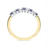 18ct Yellow Gold Sapphire Diamond Claw Set Half Eternity Ring sold by Jura Watches