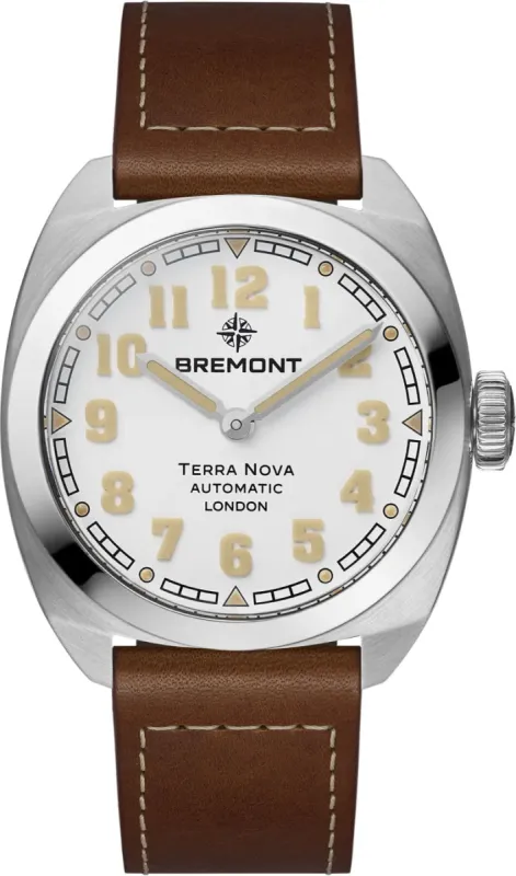 Bremont Terra Nova 38 White Leather Watch sold by Jura Watches