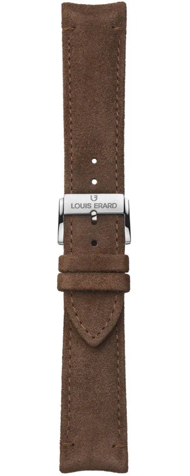 Louis Erard Strap Leather Chocolate Brown Nubuck 22/20mm sold by Jura Watches
