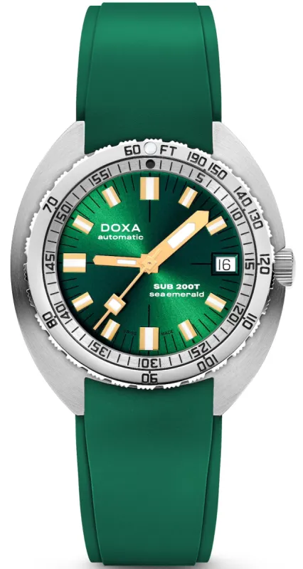 Doxa SUB 200T Sea Emerald Sunray Watch made by Jura Watches